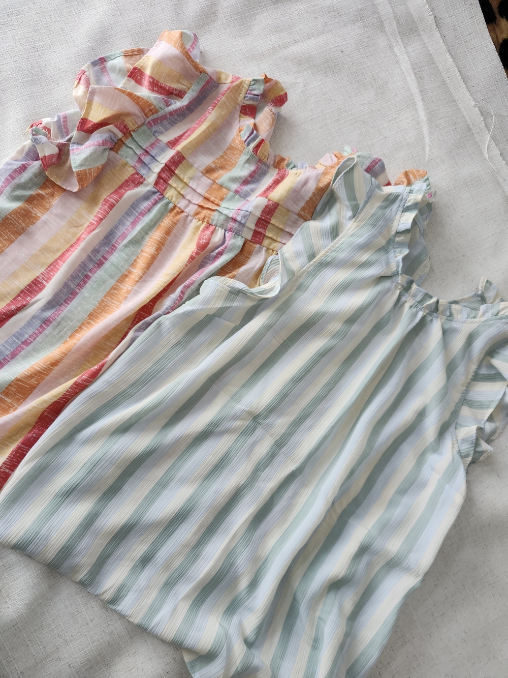 Striped Ruffle Tank Tops - Pastel & Sunset Stripes